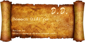 Demecs Diána névjegykártya